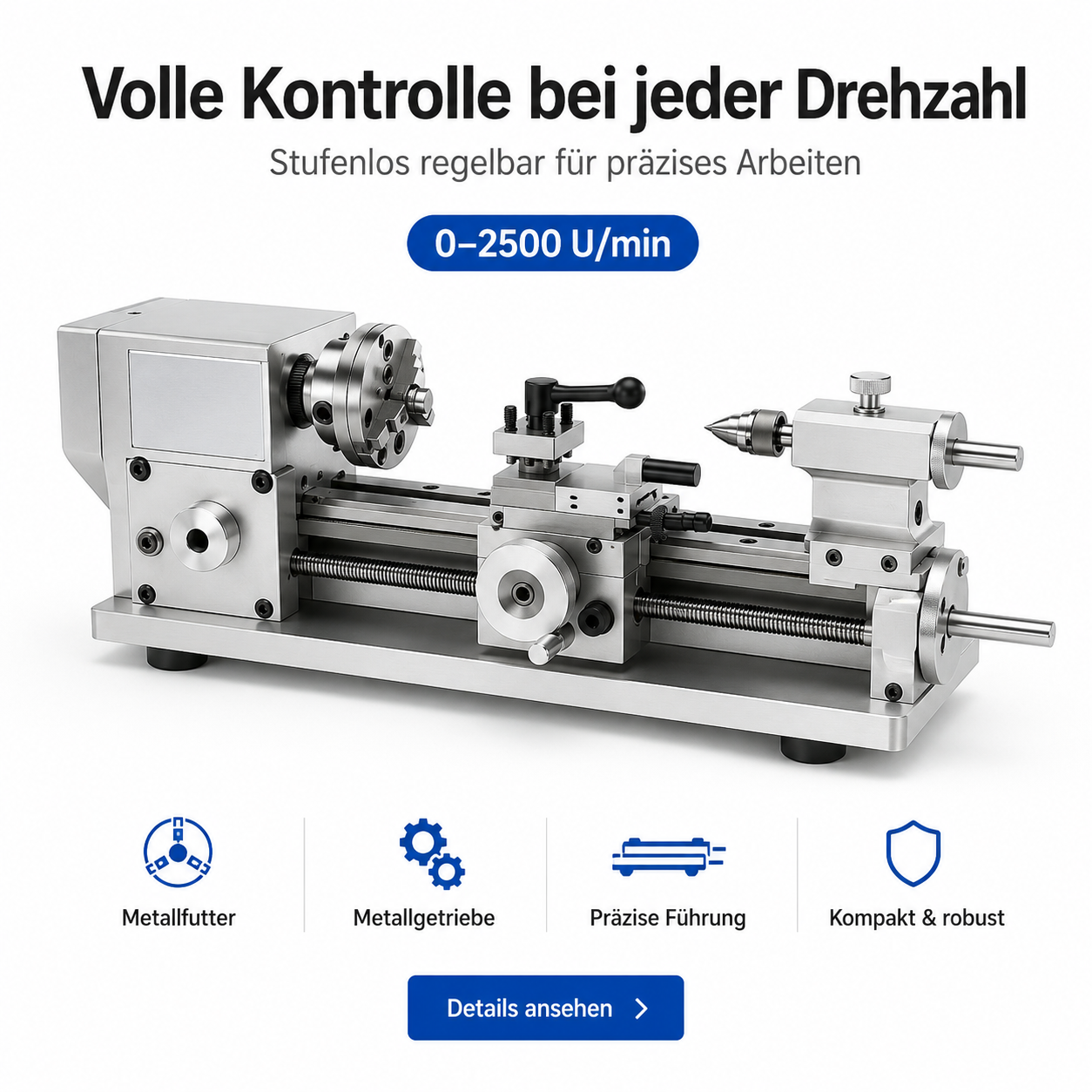 80W Mini-Metalldrehmaschine | Lagerangebot, Zahlung bei Lieferung möglich